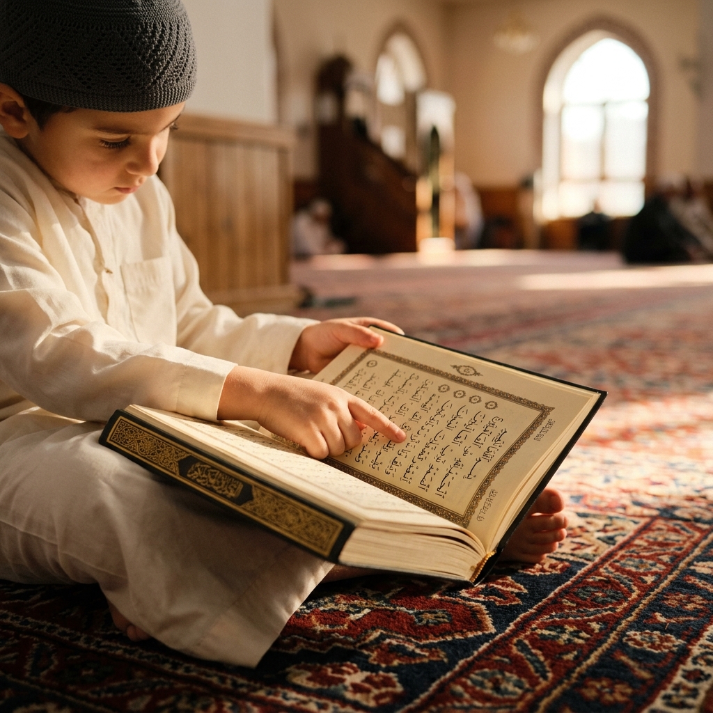 طالب يقرأ القرآن